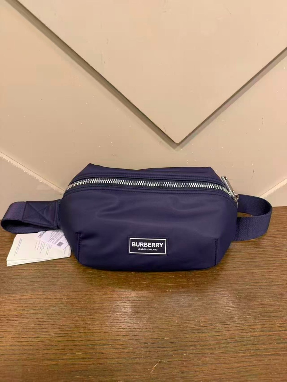 NWT Burberry Navy Nylon Belt Bag